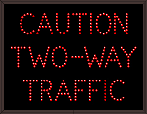 CAUTION TWO-WAY TRAFFIC