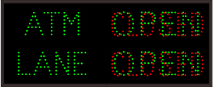 ATM | OPEN | CLOSED | LANE | OPEN | CLOSED