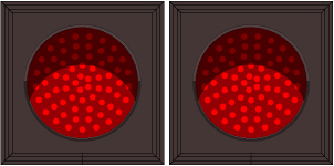 DOUBLE FACED RED INDICATOR DOTS W/ HOODS