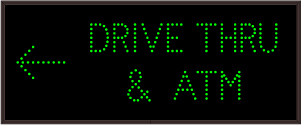 DRIVE THRU & ATM W/ LEFT ARROW