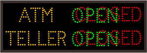 ATM | OPEN | CLOSED | TELLER | OPEN | CLOSED