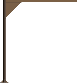 108" Mast Arm with 120" Post and 14" Base Plate for 6' I-Bar