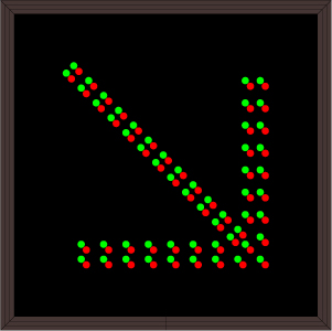 Red Down Right Arrow | Green Down Right Arrow