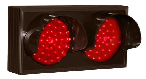 Directional Systems Product #25223 - Indicator Dots, Double with Hoods, Horizontal, 4 in dia, Red - Red