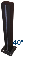 40" Single Post Mount With 6" Sq. Baseplates
