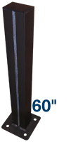 60" Single Post Mount With 6" Sq. Baseplates