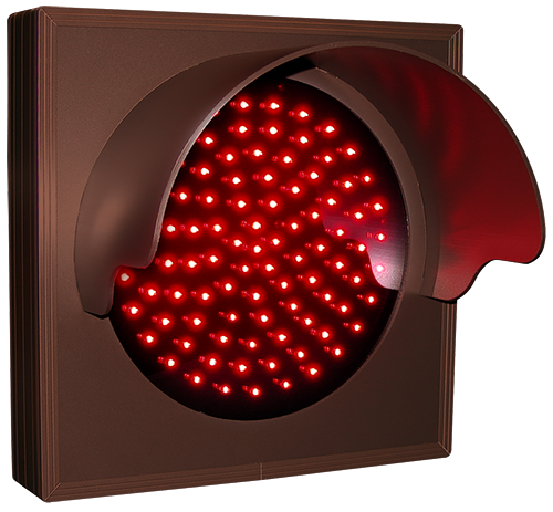 Directional Systems Product #30132 - Indicator Dot, Single with Hood and Optional Flashing, 4 in dia, Red