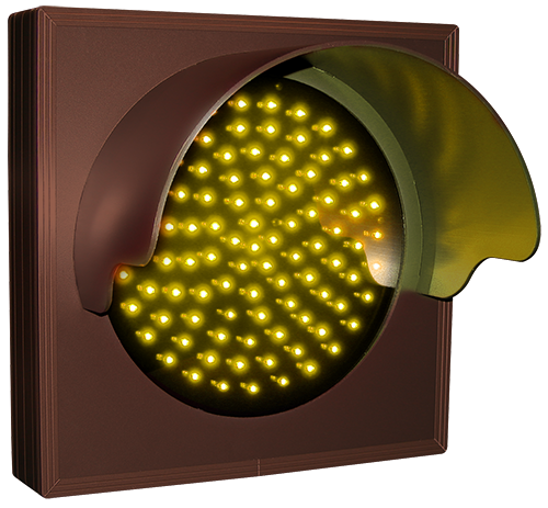 Directional Systems Product #31695 - Indicator Dot, Single with Hood and Optional Flashing, 4 in dia, Amber