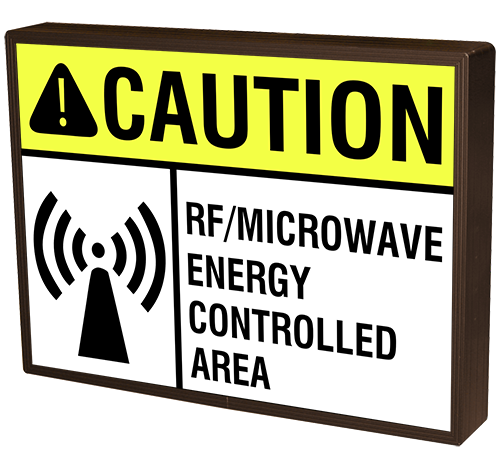 Directional Systems Product #43829 - CAUTION RF/MICROWAVE ENERGY CONTROLLED AREA w/Symbol