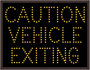 CAUTION VEHICLE EXITING