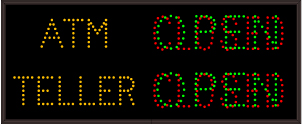 ATM | TELLER | OPEN | CLOSED | OPEN | CLOSED