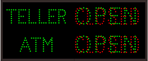 TELLER | ATM | OPEN | CLOSED | OPEN | CLOSED