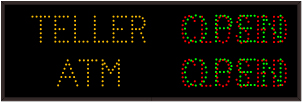 TELLER | ATM | OPEN | CLOSED | OPEN | CLOSED