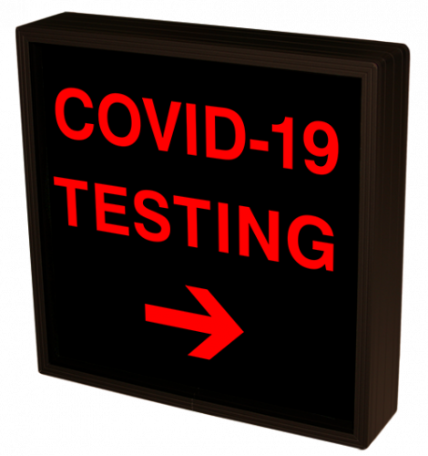 Directional Systems Product #55119 - COVID-19 TESTING w/ Right Arrow
