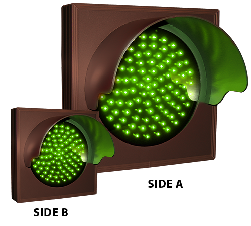 Directional Systems Product #57078 - Indicator Dot, Single with Hoods and Optional Flashing, 4 in dia, Green, Double Face