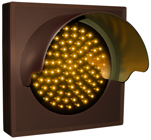 Directional Systems Product #6281 - Indicator Dot, Single with Hood and Optional Flashing, 4 in dia, Amber