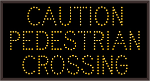 CAUTION PEDESTRIAN CROSSING