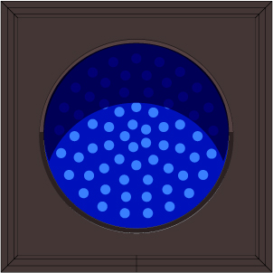 SINGLE INDICATOR DOT w/Blue LED with Visor
