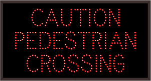 CAUTION PEDESTRIAN CROSSING
