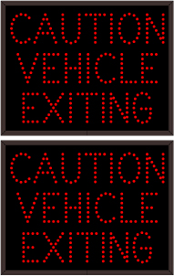 CAUTION VEHICLE EXITING | CAUTION VEHICLE EXITING