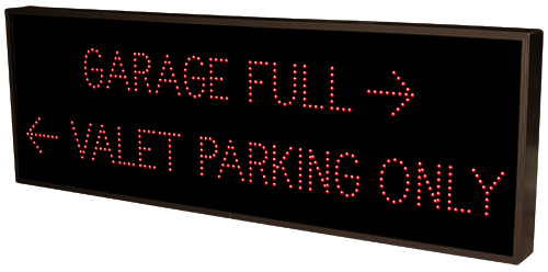 Directional Systems Product #10433 - GARAGE FULL w/RIGHT ARROW VALET PARKING ONLY w/LEFT ARROW