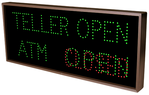 Directional Systems Product #18444 - TELLER OPEN | ATM | OPEN | CLOSED