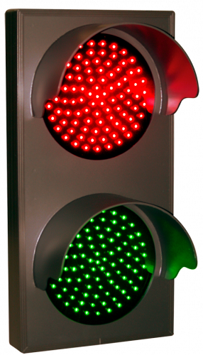 Directional Systems 30128 TCL147RG-225H/12-24VDC Indicator Dots, Double with Hoods, Vertical, 4 in dia, Red - Green (12-24 VDC) Image