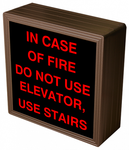 Directional Systems Product #38775 - IN CASE OF FIRE DO NOT USE ELEVATOR, USE STAIRS