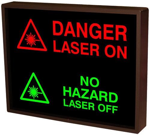 Directional Systems Product #38793 - DANGER LASER ON w/Symbol | NO HAZARD LASER OFF w/Symbol