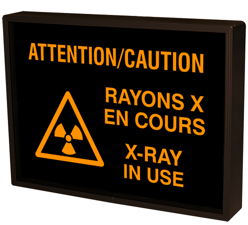 Directional Systems Product #39356 - ATTENTION/CAUTION RAYONS X EN COURS X-RAY IN USE w/Caution Symbol