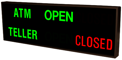 Directional Systems ATM | OPEN | CLOSED | TELLER | OPEN | CLOSED (120-277 VAC) - 47743 Product Message