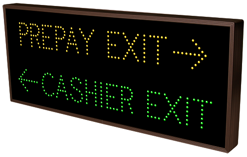 Directional Systems Product #5211 - PREPAY EXIT w/Right Arrow | CASHIER EXIT w/Left Arrow