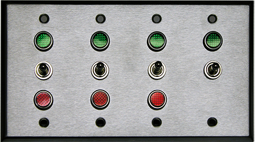 Directional Systems 52408 FG3332 SPDT/12VDC 4 Gang Switch (1-SPST) (3-SPDT) (12VDC) Image