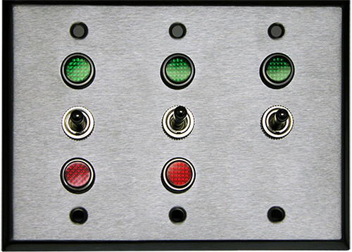Directional Systems 52412 TG332 SPDT/24VDC 3 Gang Switch (1-SPST) (2-SPDT) (24VDC) Image