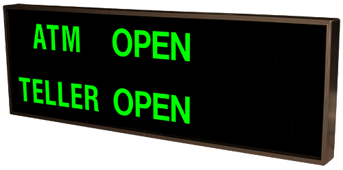 Directional Systems ATM | OPEN | CLOSED | TELLER | OPEN | CLOSED (12-24 VDC) - 53957 Product Message