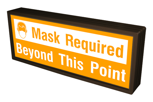 Directional Systems 55283 SBLF718W-N928O/12-24VDC Mask Required Beyond This Point w/ Face Mask Symbol (12-24 VDC) Image