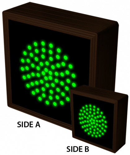 Directional Systems Product #57087 - Indicator Dot, Single with Optional Flashing, 4 in dia, Green, Double Face