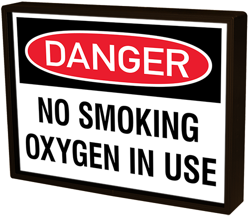 Directional Systems 59714 SBLF811W-P225/120-277VAC DANGER NO SMOKING OXYGEN IN USE (120-277 VAC) Image