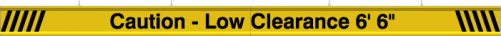 Directional Systems Product #65812 - Caution - Low Clearance 6' 6