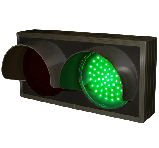 Directional Systems Indicator Dots, Double with Hoods, Horizontal, 4 in dia, Red - Green (120-277 VAC) - 7383 Product Message